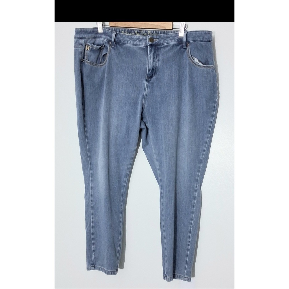 Belle By Kim Gravel Jeans Size 24WP Petite Flexibelle 5-Pocket Skinny Light Wash
